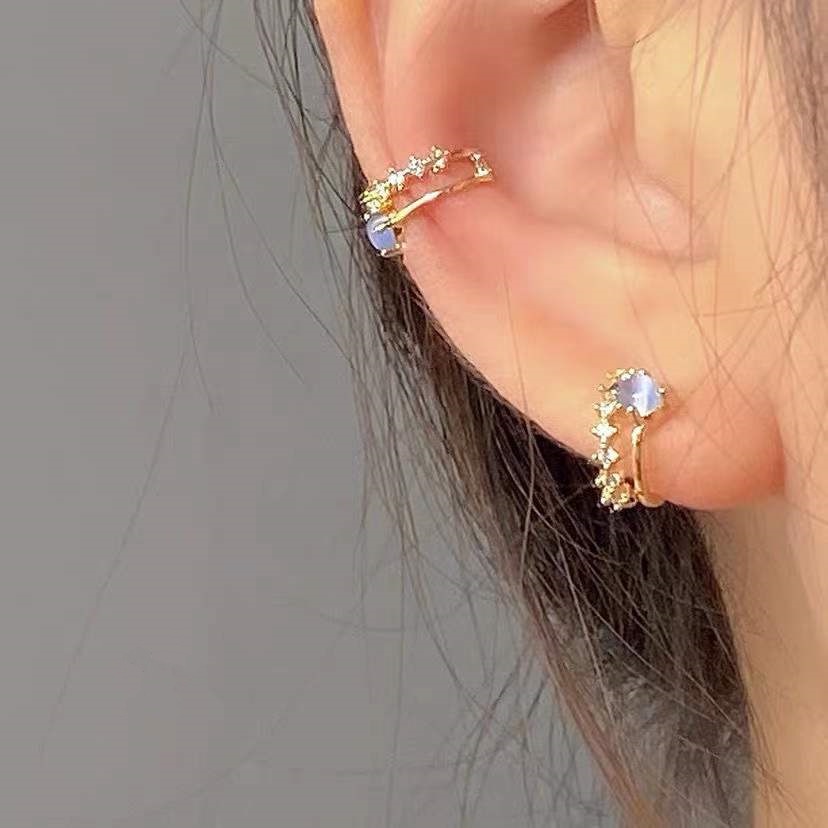 Bông Tai Đá Opal Xanh Thời Trang