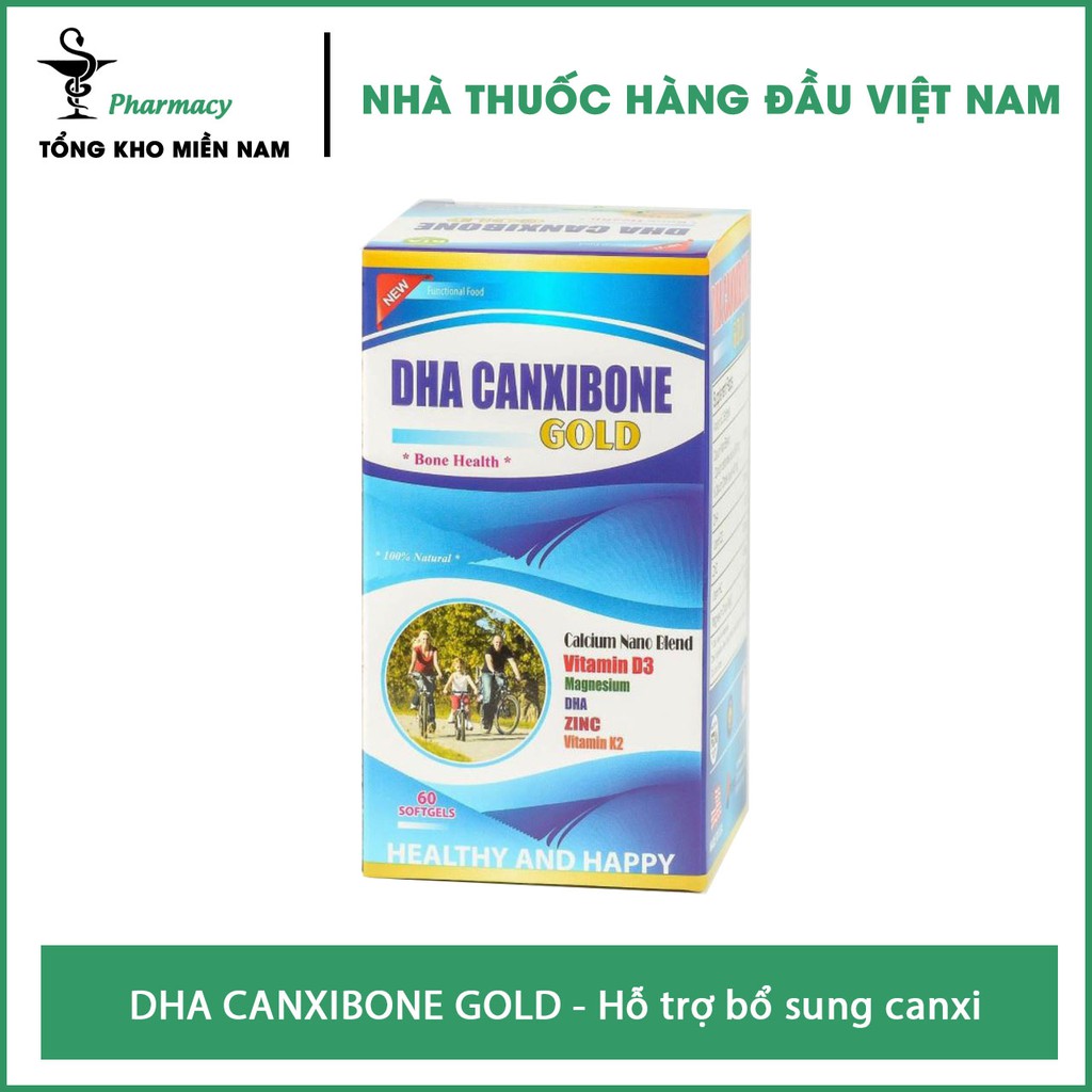 Viên Uống DHA CANXIBONE GOLD - Bổ sung sự thiếu hụt Canxi, Vitamin D3 – Hộp 60 viên – Tổng Kho MiềnNam