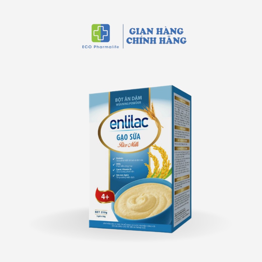 Bột ăn dặm Enlilac Cho Bé Hộp 250gr Bột ăn dặm Gà- Rau củ/ Cá hồi- Bó xôi
