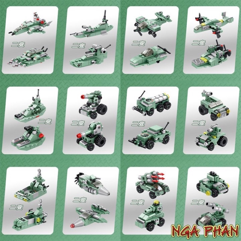 Bộ đồ chơi lắp ráp lego máy bay chiến đấu 12in1 576 chi tiết