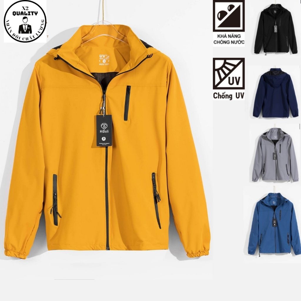 Áo khoác gió cao cấp 2 lớp nam nữ chất dù tráng bạc chống nước chống nắng ngăn tia UV tuyệt đối - Hàng mới về