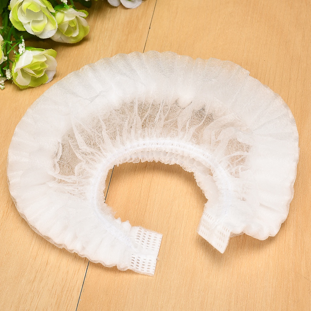 Mũ trùm tóc vải không dệt 2 lớp chắc chắn dùng 1 lần chống bụi thoáng khí 50.21inch