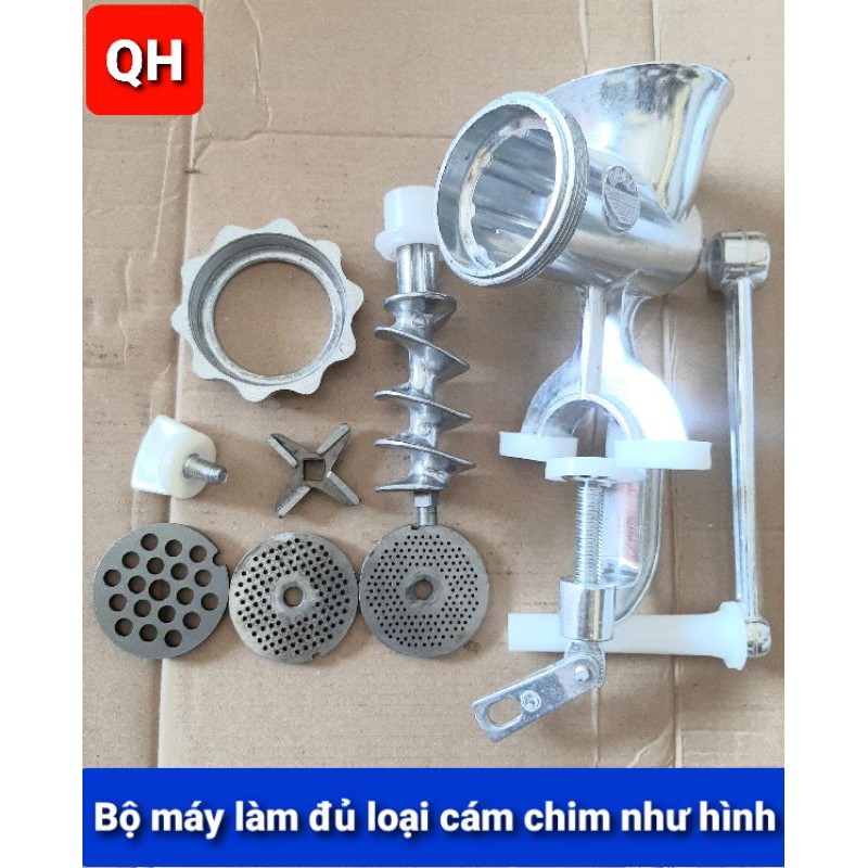 Bộ máy làm cám chim 6  bằng nhôm quay tay - Làm cám chim  khuyên ,hút mật,chào mào,chòe,họa mi.