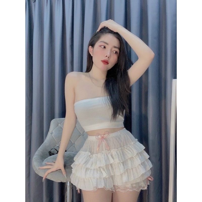 Quần ren tầng cao cấp đính nơ ( kèm ảnh thật)