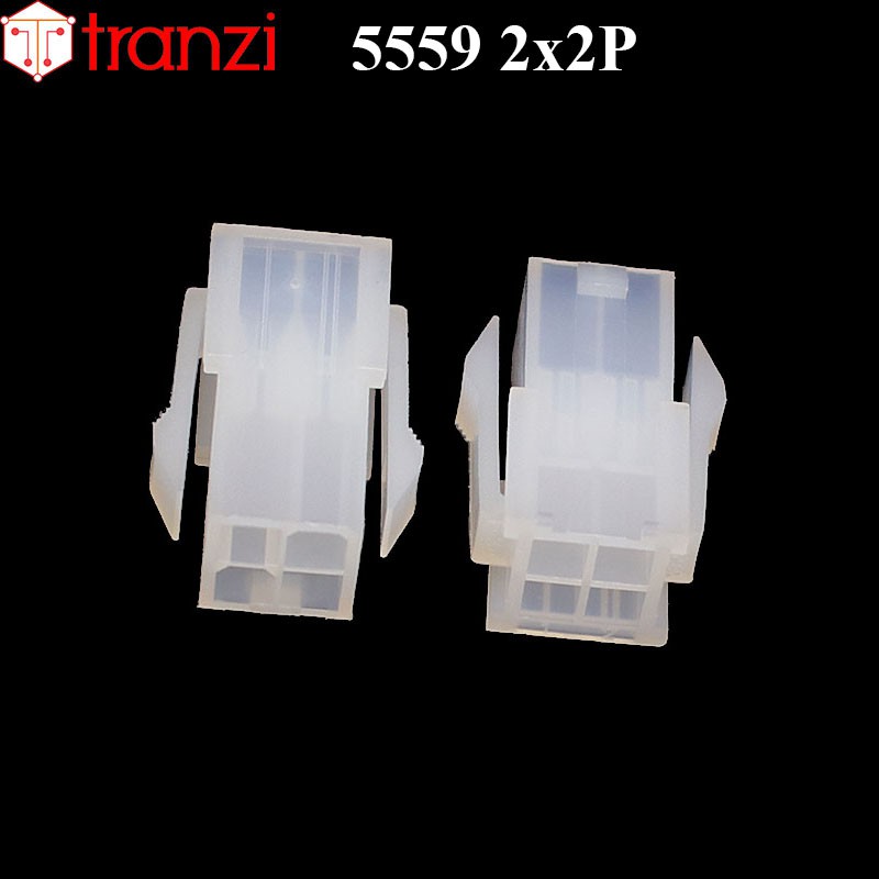 Vỏ header 4.2mm 5559 2x2P 24mm trắng - túi 10 cái