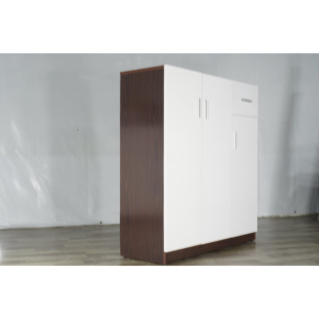 TỦ ĐỰNG GIÀY DÉP NHỰA ĐÀI LOAN 3 cánh 1 ngăn kéo nhỏ - KO SỢ NƯỚC - KO CONG VÊNH