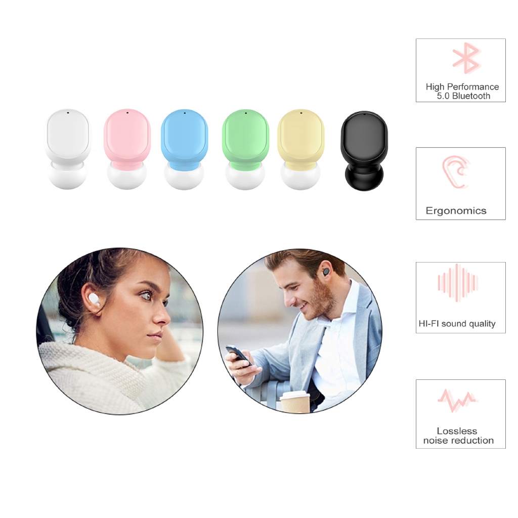 Candy Colors Mini Wireless Bluetooth Stereo Earphone In-ear Sports Headset Micro Single Earbuds For IOS Android