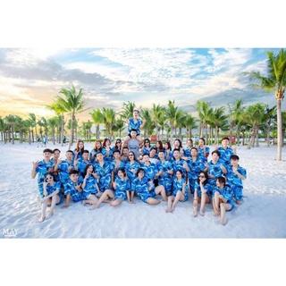 Áo sơ mi đi biển, bộ đồ đôi hoa quả hoạ tiết hawaii kate thái công ty, nhóm, lớp kỷ yếu đi biển