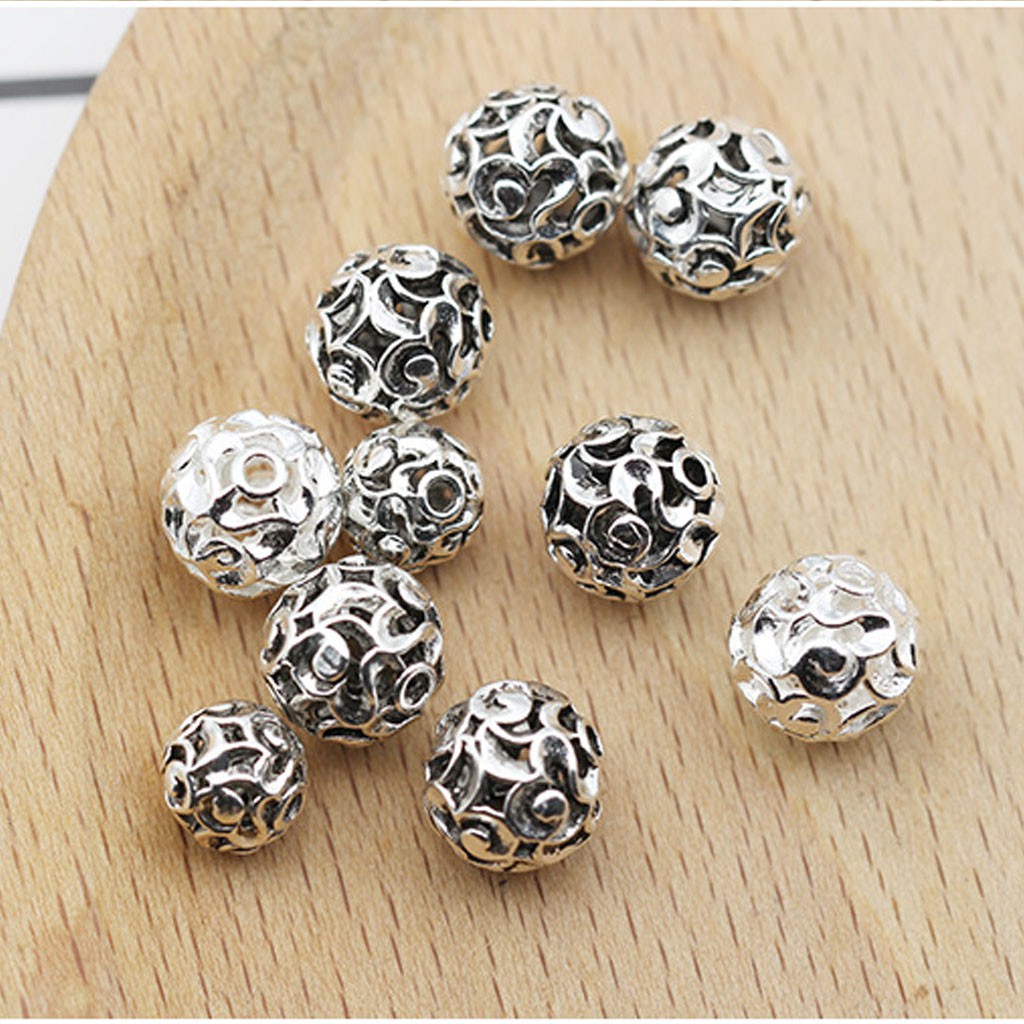 Phụ kiện Charm bạc Hạt đám mây hạt 9mm