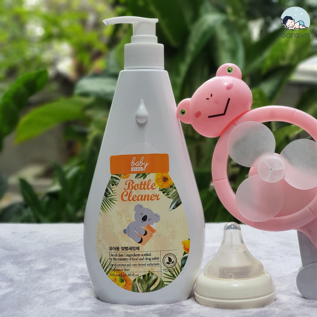 Nước rửa bình sữa hữu cơ Baby Step Hàn Quốc 500ml [Cam kết chính hãng]