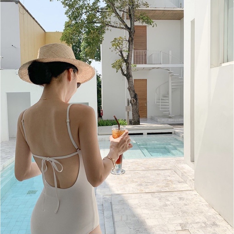Bikini đồ bơi nữ 1 mảnh liền thân buộc dây lưng