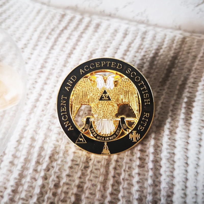 Huy Hiệu Cài Áo Hình Đại Bàng Hai Đầu Masonic Freemason Freemason Eagle Blm26