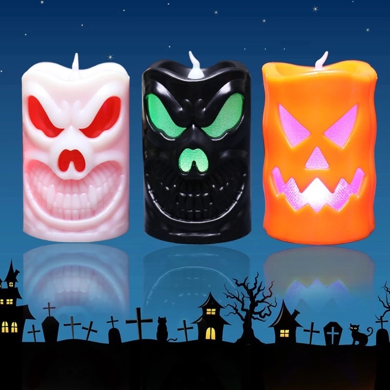 Đèn LED Hình Đầu Lâu Nhện Và Quả Bí Ngô Trang Trí Halloween