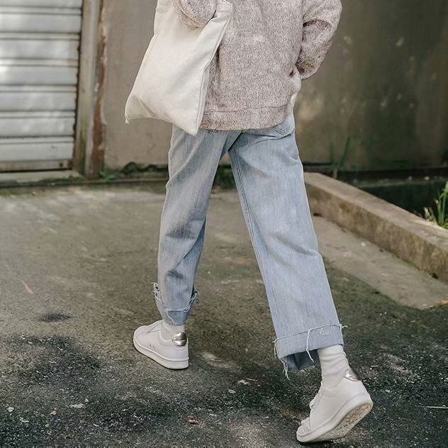 Quần Jeans Dài Ống Rộng Cá Tính Dành Cho Nữ