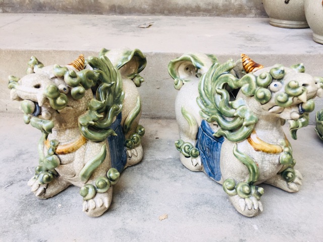 Cặp Tỳ Hưu Gốm Sứ Phong Thủy Tài lộc Chiêu tài