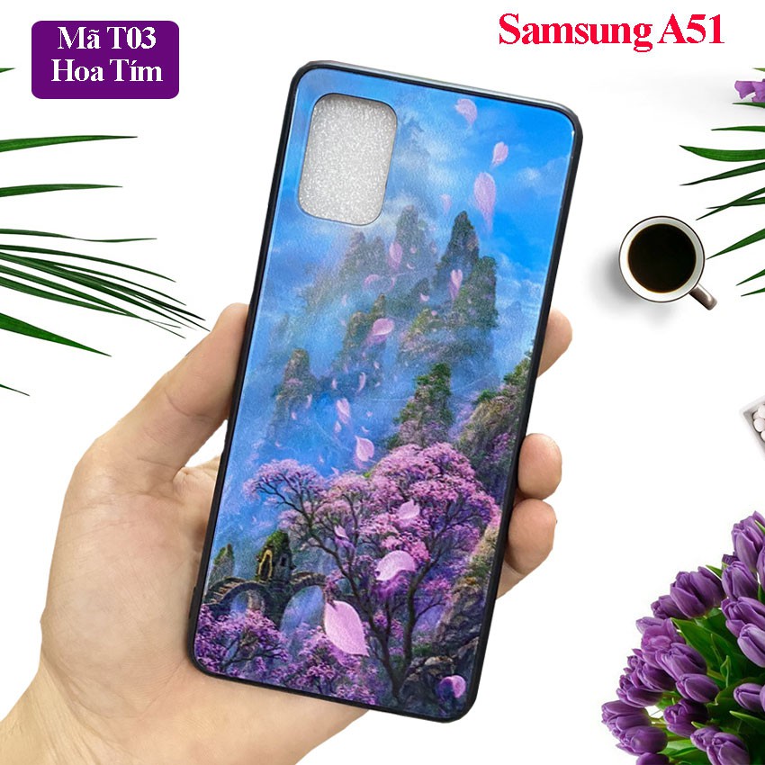 [FREESHIP] Ốp lưng Samsung A51 in hoa văn 3D đẹp,mặt kính cường lực Galaxy A51 chống trầy xước,vỏ case giá rẻ