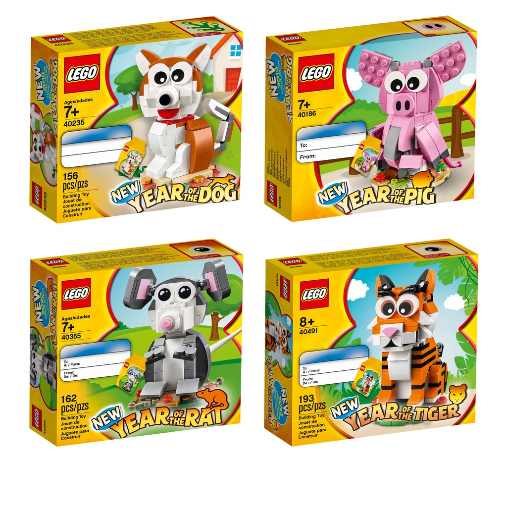 LEGO Tết Năm Con Chó, Lợn, Chuột, Hổ: 40235, 40186, 40355, 40417, 40491 Year of the Dog, Pig, Rat, Ox, Tiger