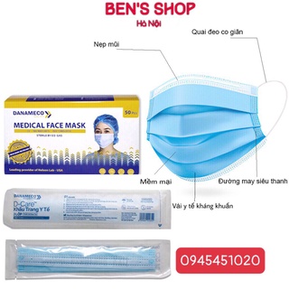 Khẩu trang y tế đã tiệt trùng Danameco loại bọc riêng 1 chiếc 1 vỉ (hộp 50c)