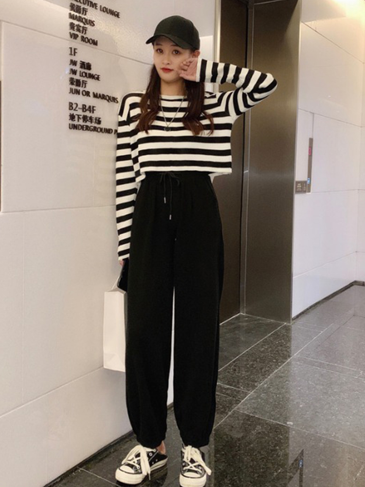 Quần dài lưng thun ống rộng phong cách thời trang Hàn trẻ trung dành cho nữ | BigBuy360 - bigbuy360.vn