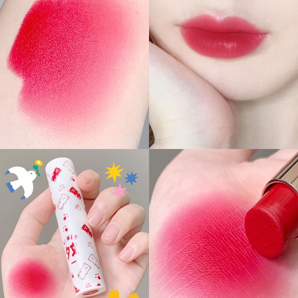 Son môi mềm mịn dưỡng ẩm in họa tiết hình gấu