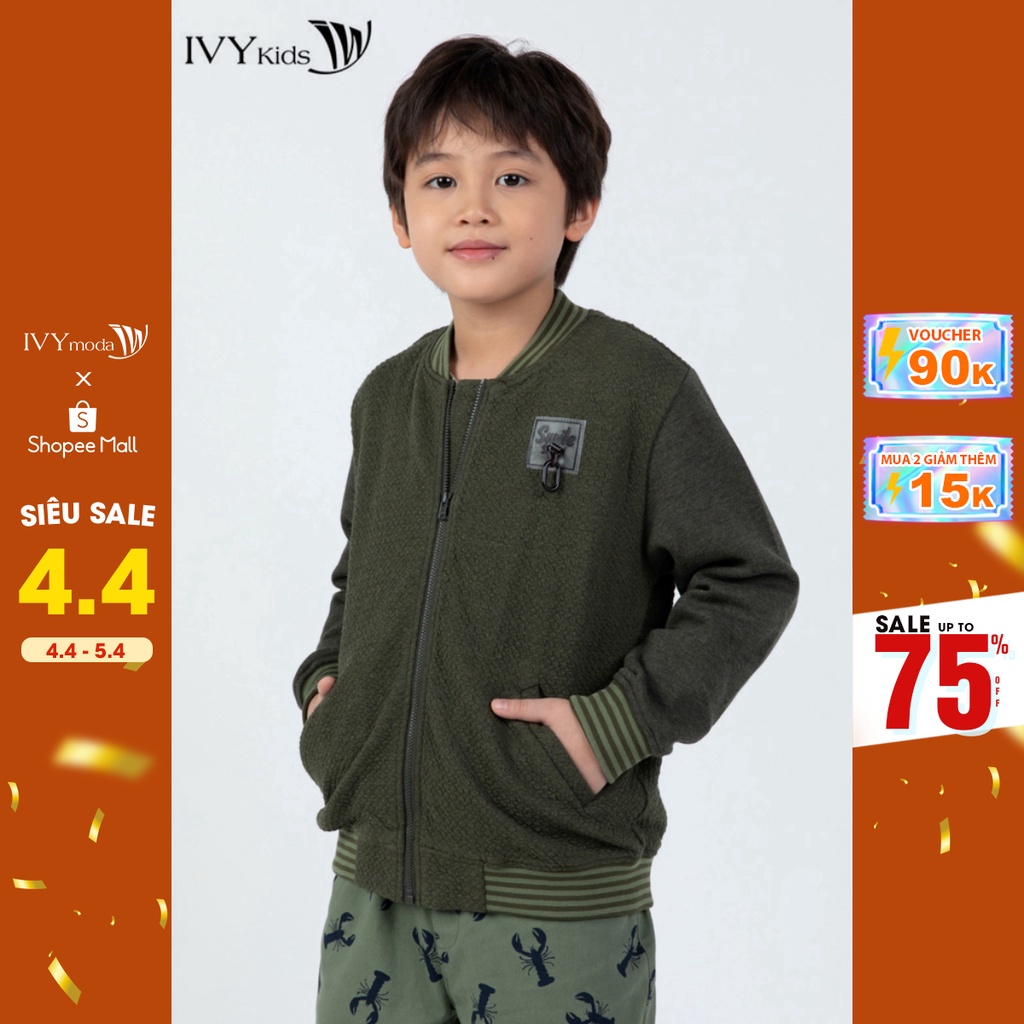 [NHẬP WABRTL5 GIẢM 10% TỐI ĐA 50K ĐH 250K ]Áo khoác thu Smile bé trai IVY moda MS 77K1412