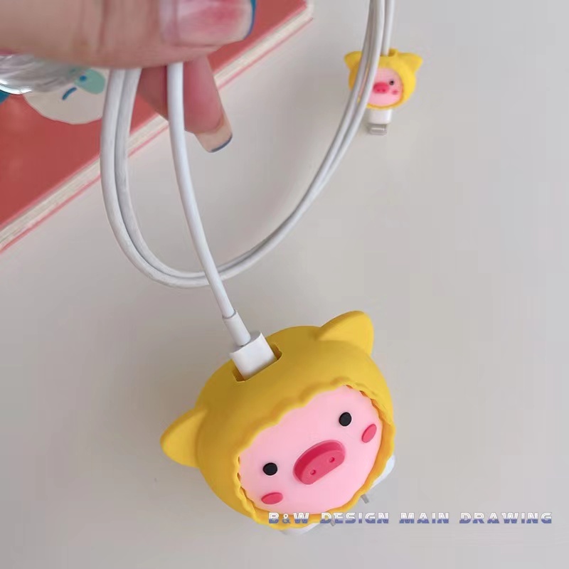 Phụ Kiện Bảo Vệ Đầu Cáp Sạc Nhanh Hình Động Vật Dễ Thương Cho iPhone 18W 20W