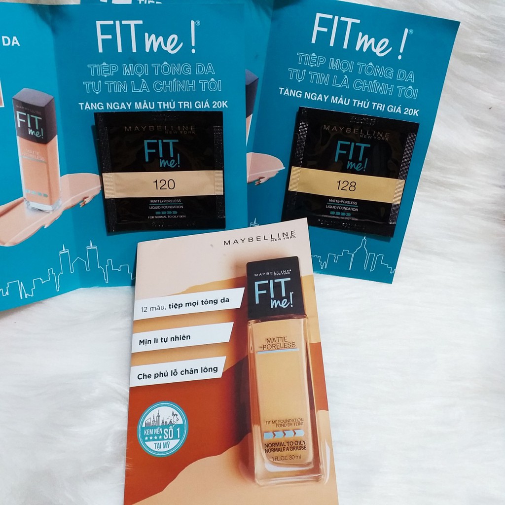 (1.5ml) Sample Kem Nền Mịn Lì Maybelline Fit Me Matte + Poreless | BigBuy360 - bigbuy360.vn