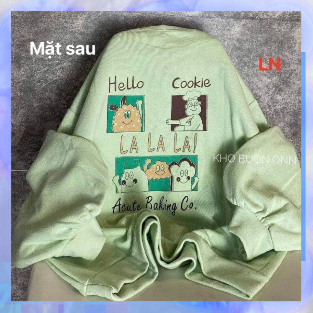Áo nỉ cổ tròn in chữ Cookie cực đáng yêu.hangtotgiare98