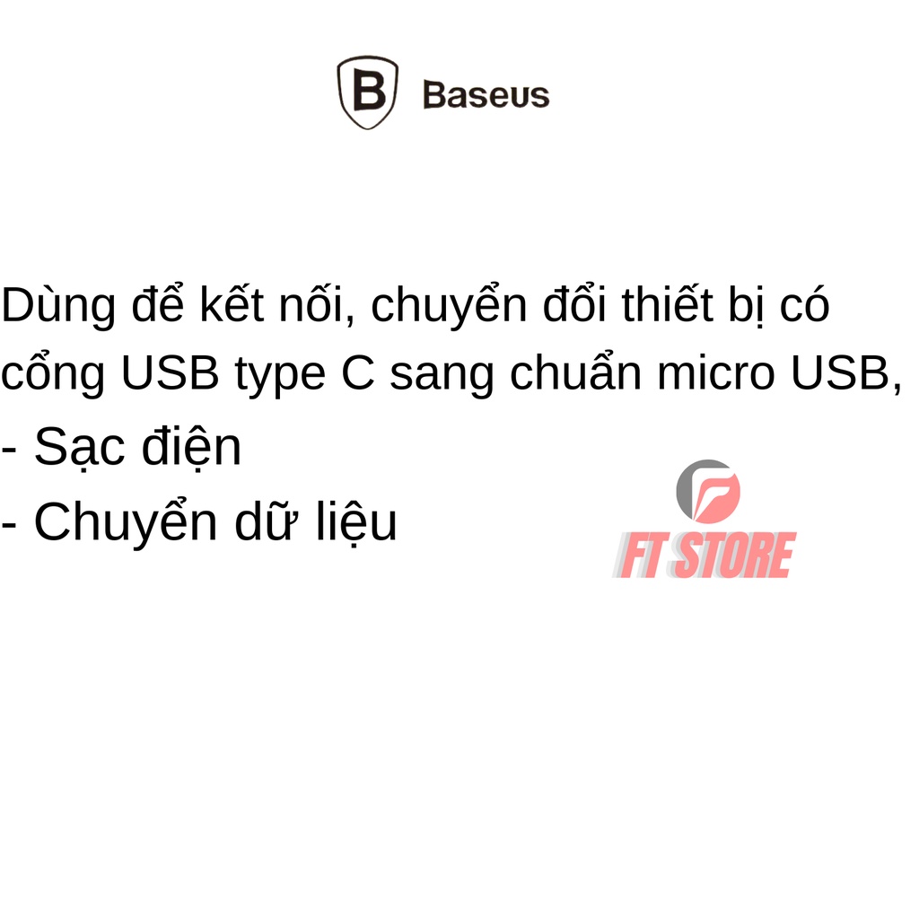 [GIAO HỎA TỐC] Đầu chuyển OTG Baseus từ Type C to MICRO USB