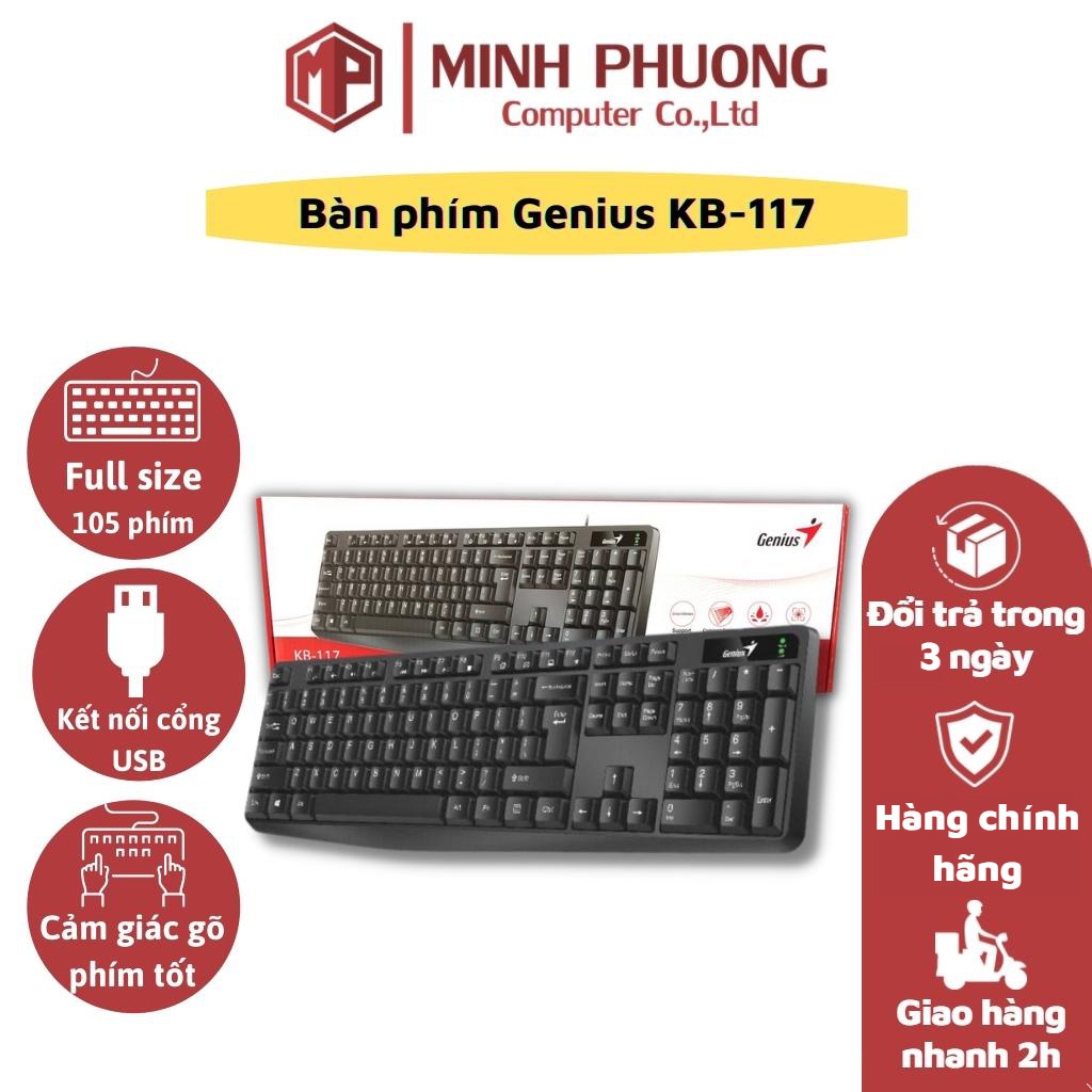 Combo Bộ Bàn Phím KB-101 và Chuột DX120 Genius Cổng USB - Hàng Chính Hãng