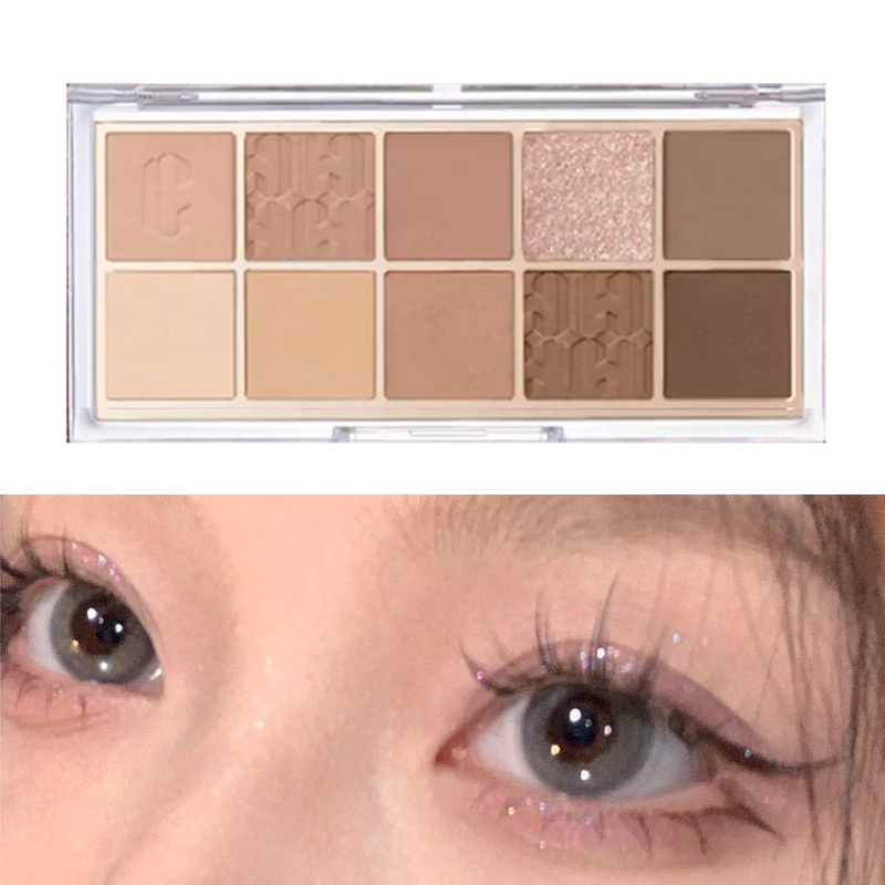 Dikalu Bảng Phấn Mắt Trang Điểm 10 Màu Nhũ / Lì Chống Nước Lâu Trôi