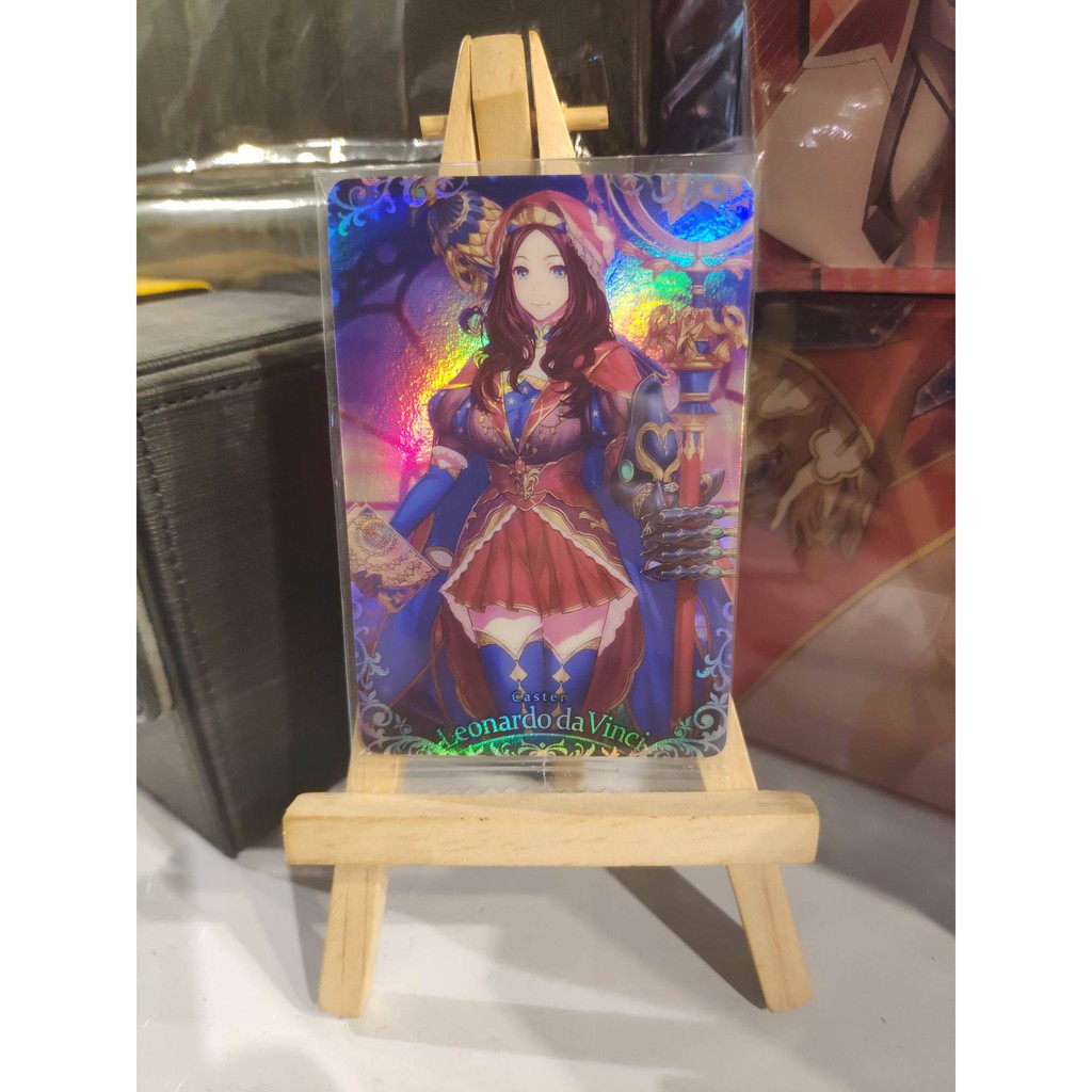 Thẻ bài bánh xốp Fate Grand Order FGO Leonardo da Vinci SP - Super Rare - Tặng bọc bài nhựa bảo quản