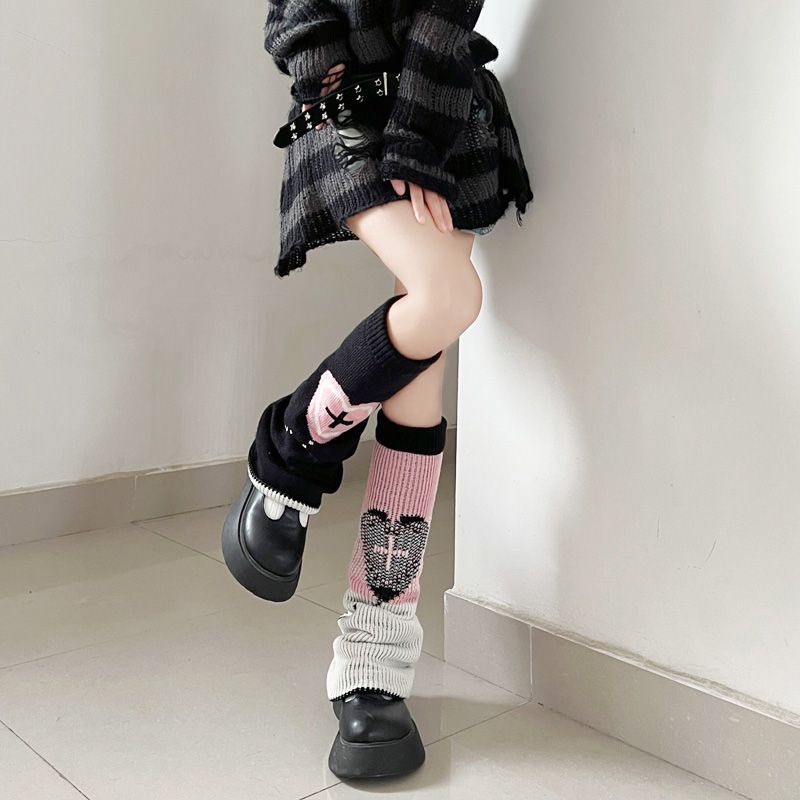 Bán Chạy!F &amp; X Vớ Thu Đông Y2K Chân Rộng Tích Cực Phong Cách Nhật Bản Hình Chú Voi Ấm Áp Vui Nhộn Phong Cách Niche Y2K Cho Nữ