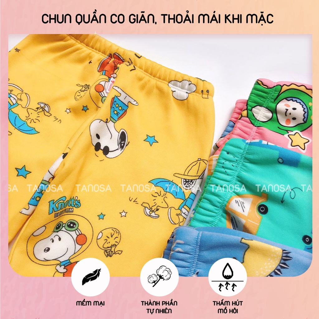 Bộ quần áo nỉ dài tay lót bông TANOSA đồ mặc nhà mùa đông ấm áp cho bé trai và gái dưới 6 tuổi