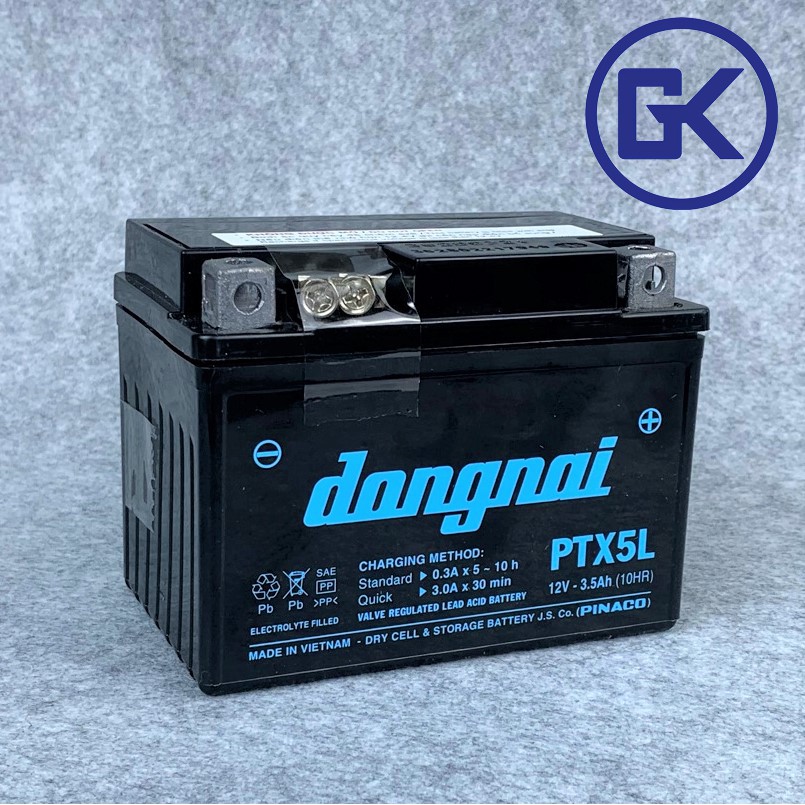 Ắc quy xe máy khô 12V - 3.5Ah lùn Đồng Nai PINACO