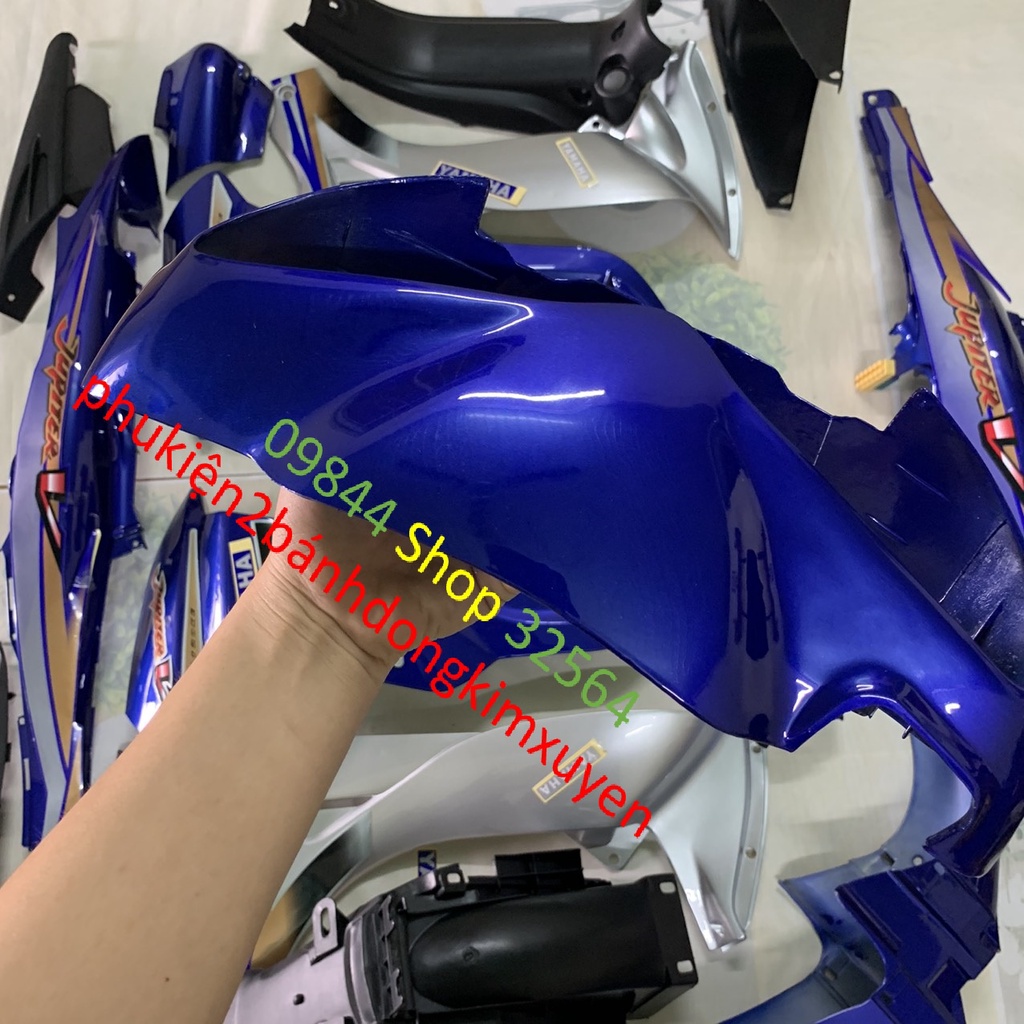 Bộ dàn áo xe Jupiter V màu Xanh Dương   PHANH ĐĨA,nhựa trắng nguyên sinh loại 1