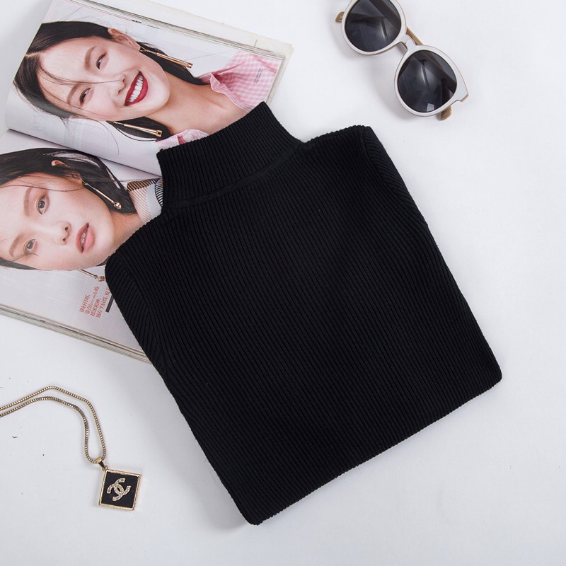 Áo len nữ dài tay cổ ba phân Chiffon