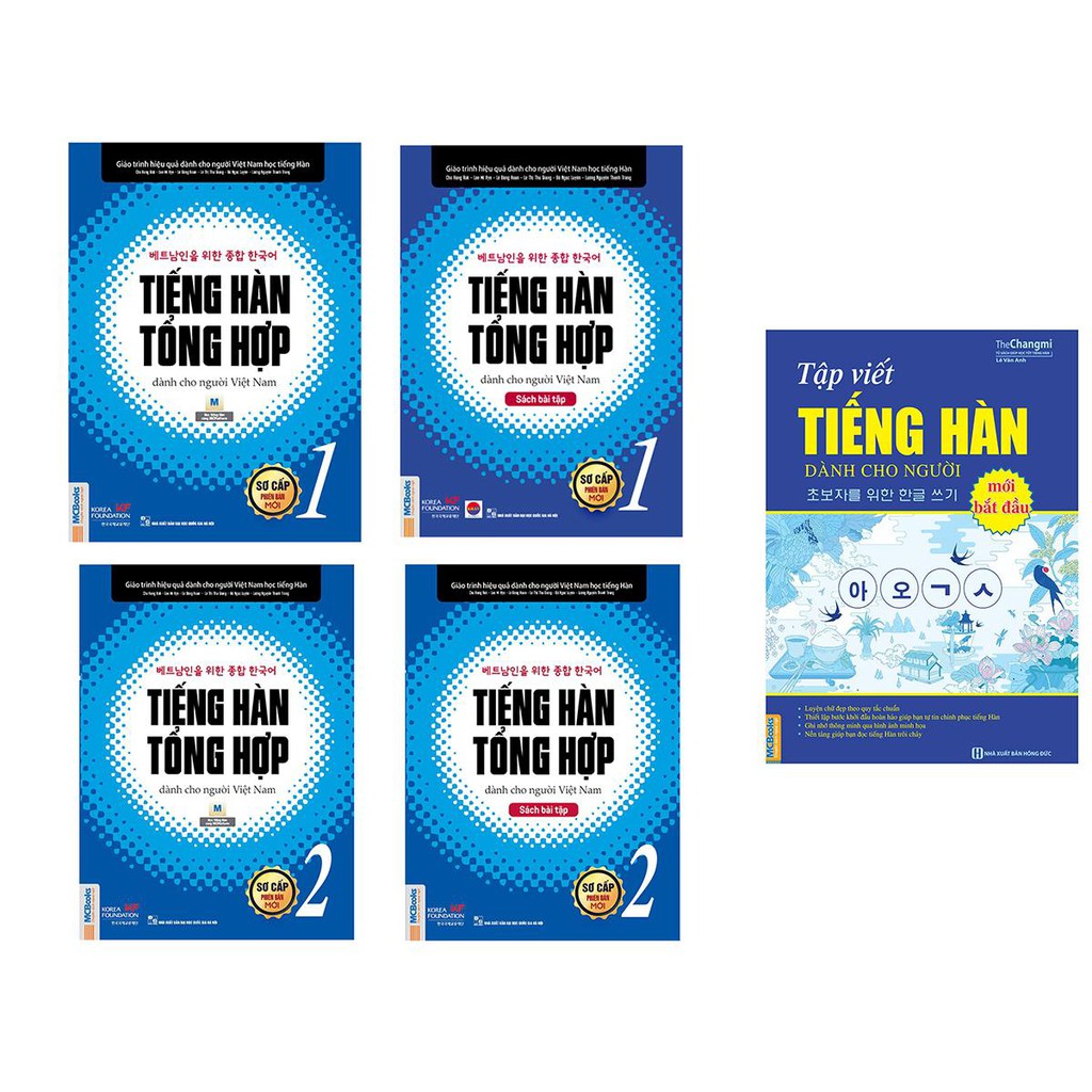 Sách - Combo Giáo Trình Tiếng Hàn Tổng Hợp Sơ Cấp Tập 1 + 2 Và Tập Viết Tiếng Hàn TẶng sổ tay từ vựng tiếng hàn