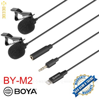 Boya BY-M2D - Cặp Micro Gài Áo Cho Iphone, Ipad Cổng Lightning 6m