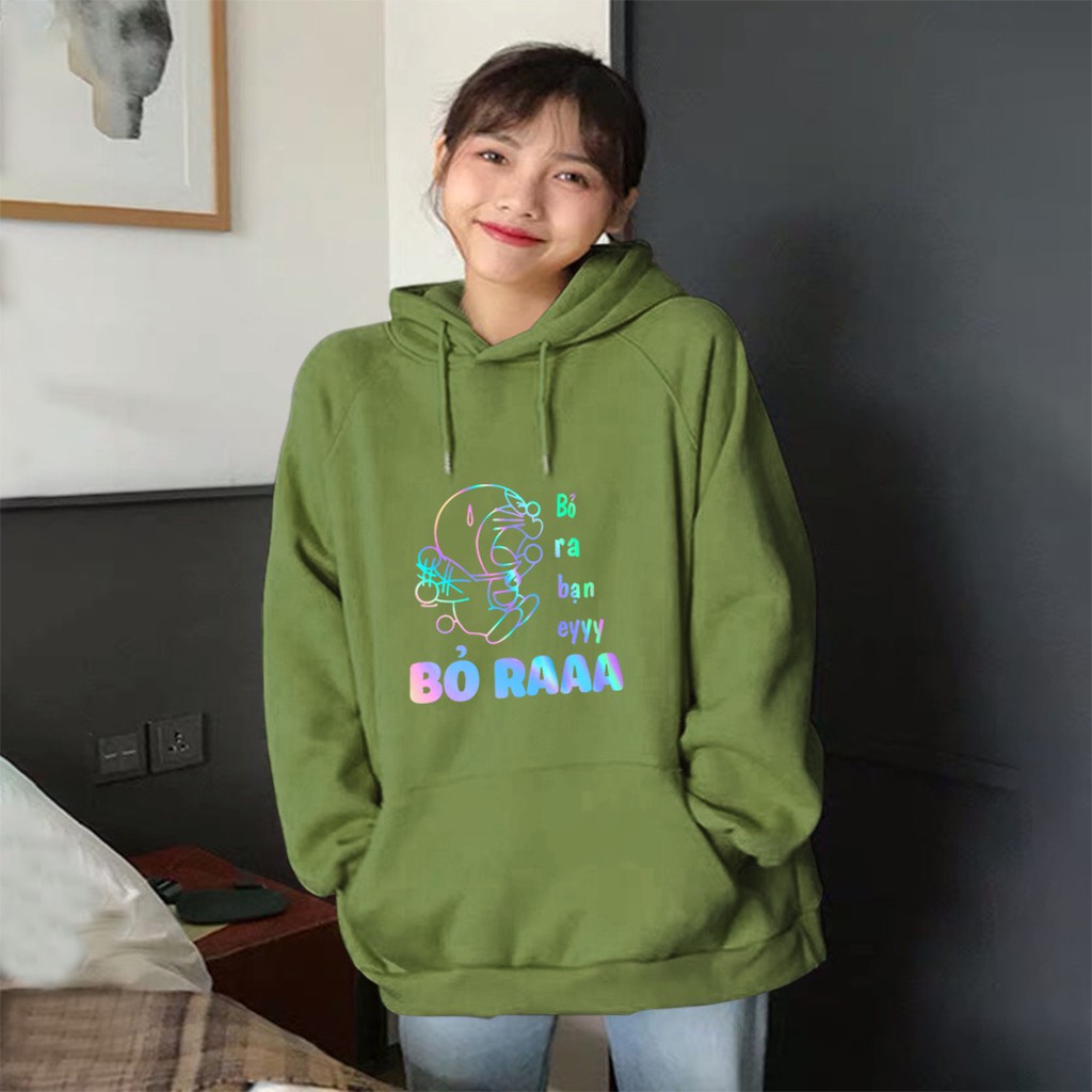 Áo Khoác Nỉ Hoodie Phản Quang Doremon Bỏ Ra Bạn Êiiii PQ06KN Dusty