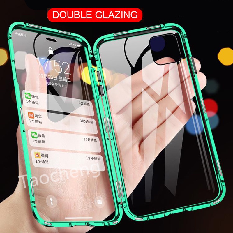 Ốp Điện Thoại Kính Cường Lực Trong Suốt Bảo Vệ 360 Độ Cho OPPO A7 A5S A12 A12e° Ốp Lưng Bảo Vệ