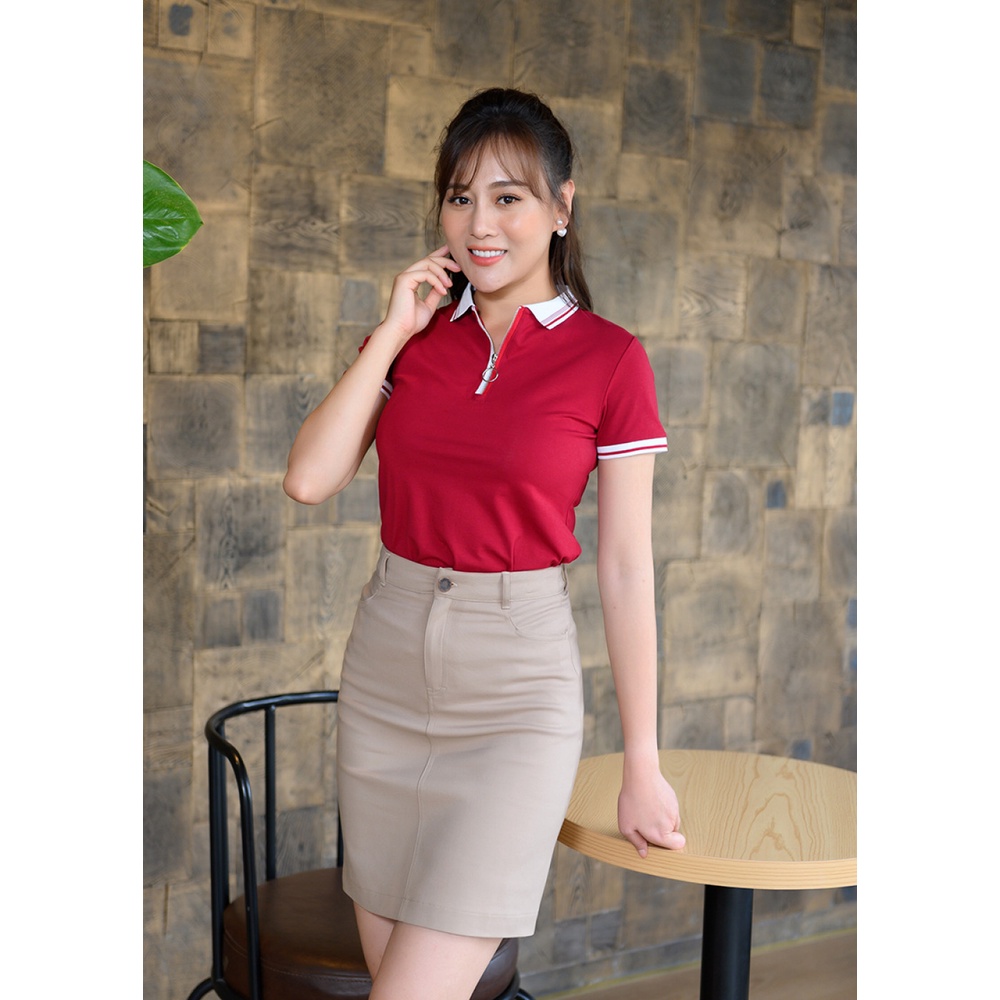 Áo Polo Nữ LOZA Cotton Lạnh Siêu mát Thấm hút tốt đỏ- PT061020