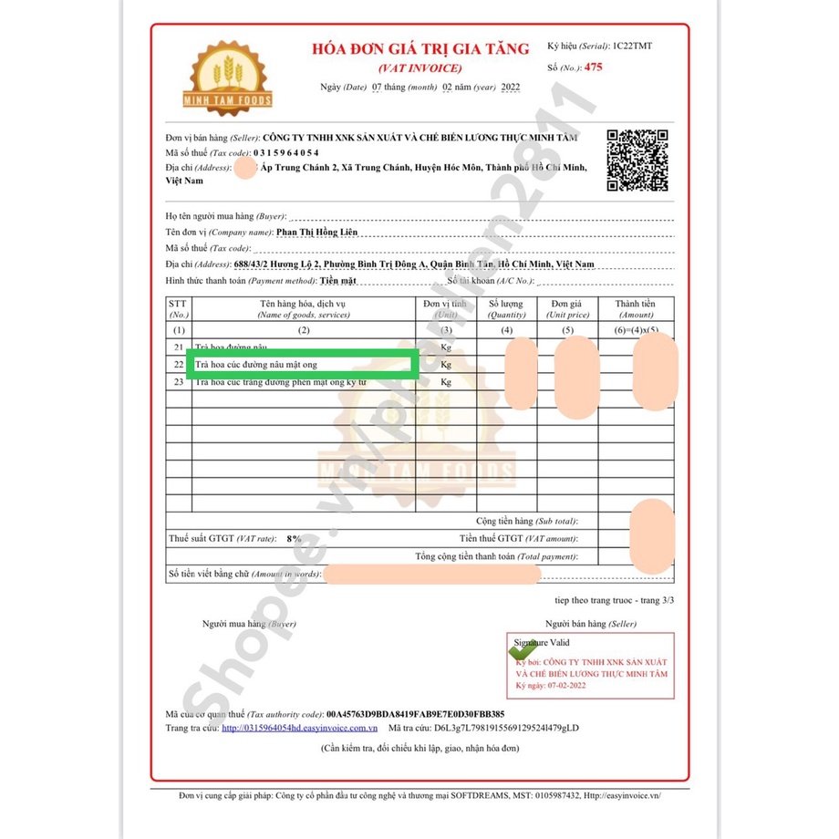 1Kg Trà hoa cúc đường nâu mật ong