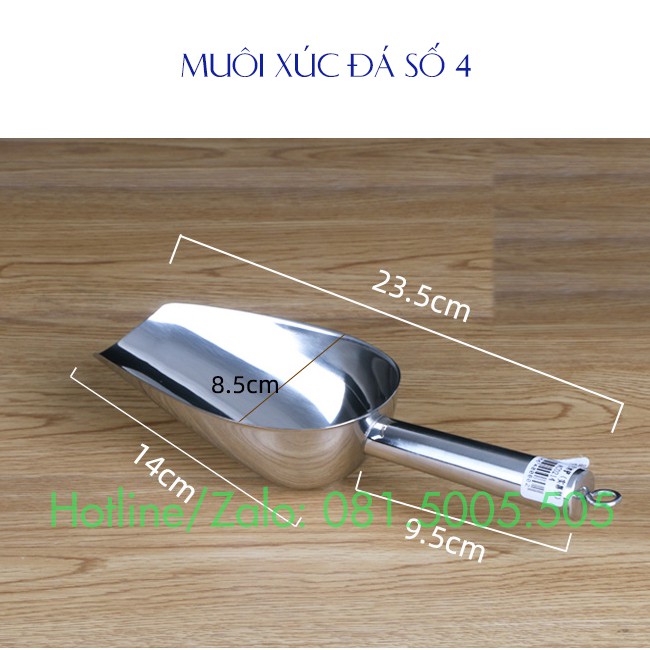 Muôi xúc đá inox Số 3 - Số 4 loại Dày Đẹp Xịn - Dụng Cụ Xúc Đá