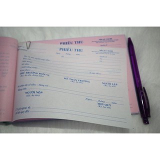 Phiếu thu 2 liên 13x19cm (50 bộ =100 tờ)