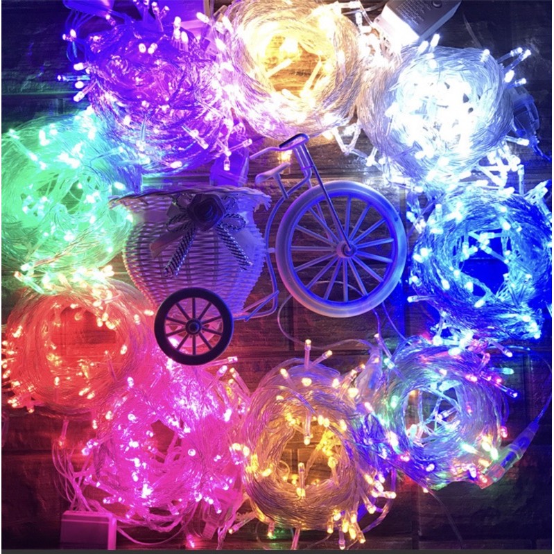 Trang trí tết đèn led 10 MÉT 100 BÓNG (5 chế độ, có nháy)