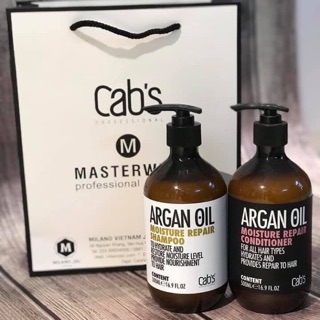 Gội Xả Argan Cabs dưỡng ẩm phục hồi dung tích 500ml*2