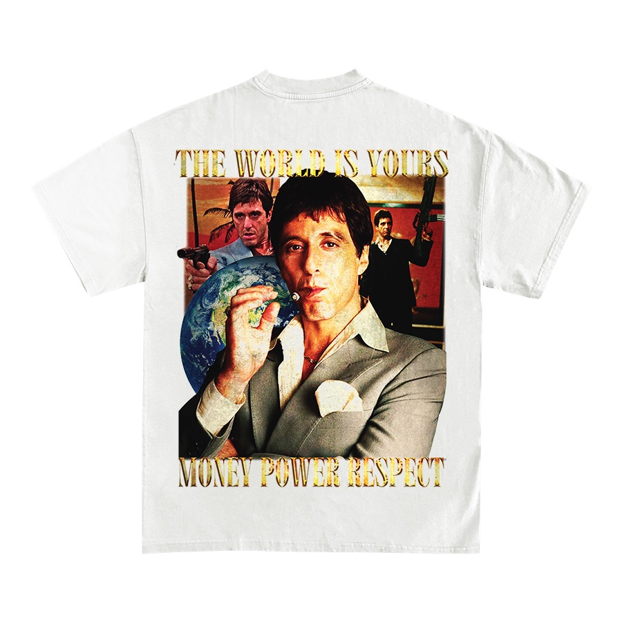 BLANK | Áo Thun Tay Lỡ SCARFACE Lỡ Unisex - Đen/Trắng Cổ Tròn