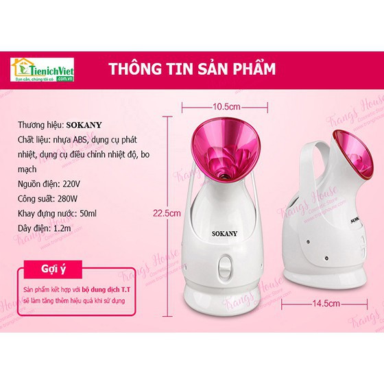 Máy xông hơi mặt Sokany ZJ-618 cao cấp chính hãng  shoprequalc