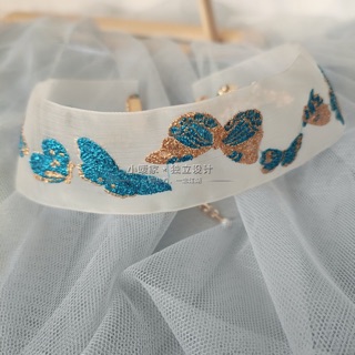 Vòng Choker voan thêu họa tiết thiết kế
